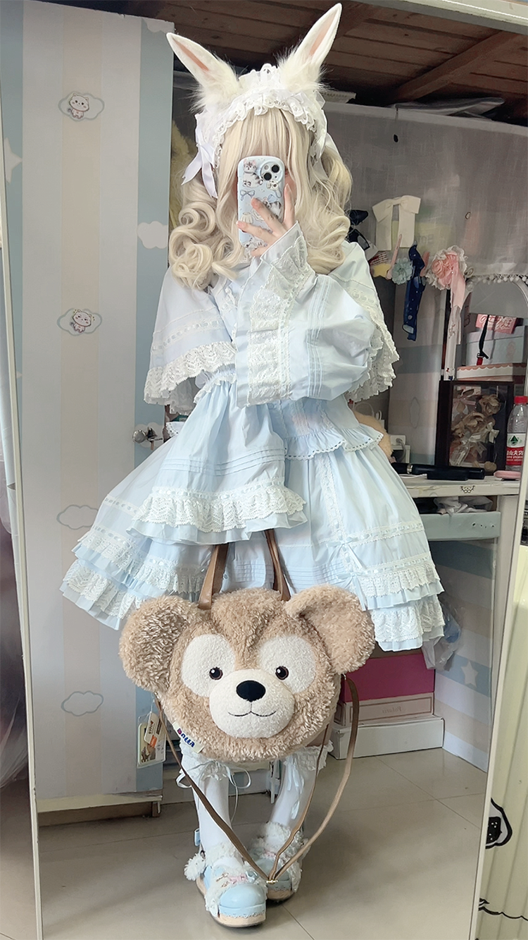 AerialCat - Praying Snowfall - Old School Lolita Skirt Suit Cape Princess Sleeve Shirt 39180:707130