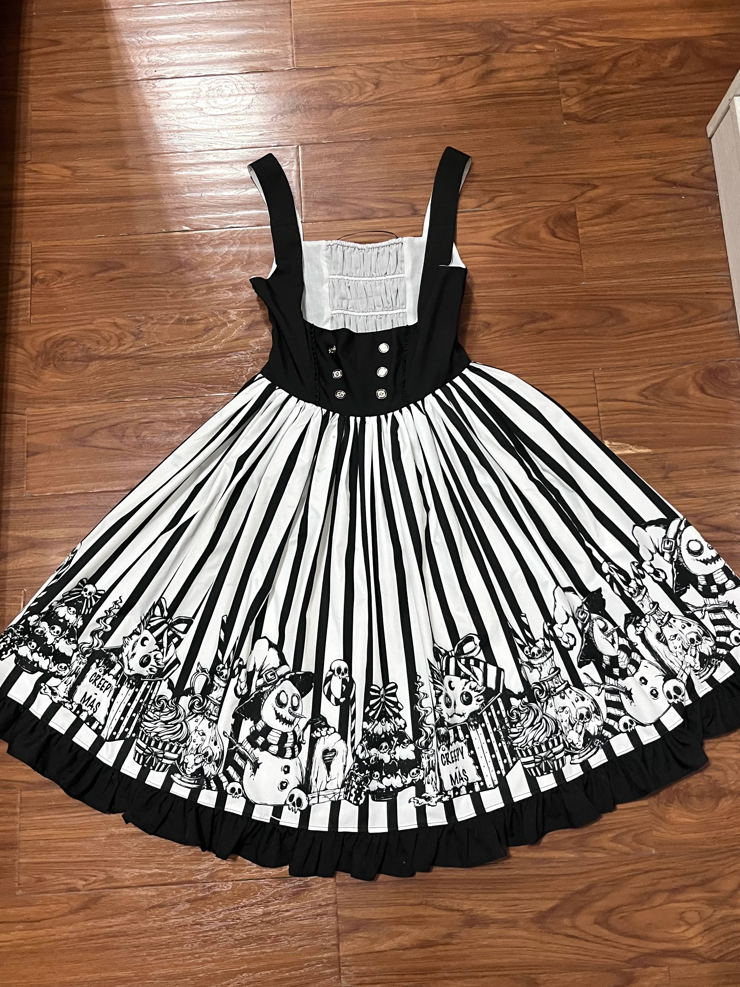 Strange Christmas - Striped Gothic Lolita JSK, Bust Supporting Dress (L M S XL) 44412:807183