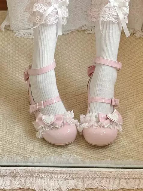 Aimee~Sakura~Sweet Lolita Heels Cute Mid-heel Mary Jane Shoes   