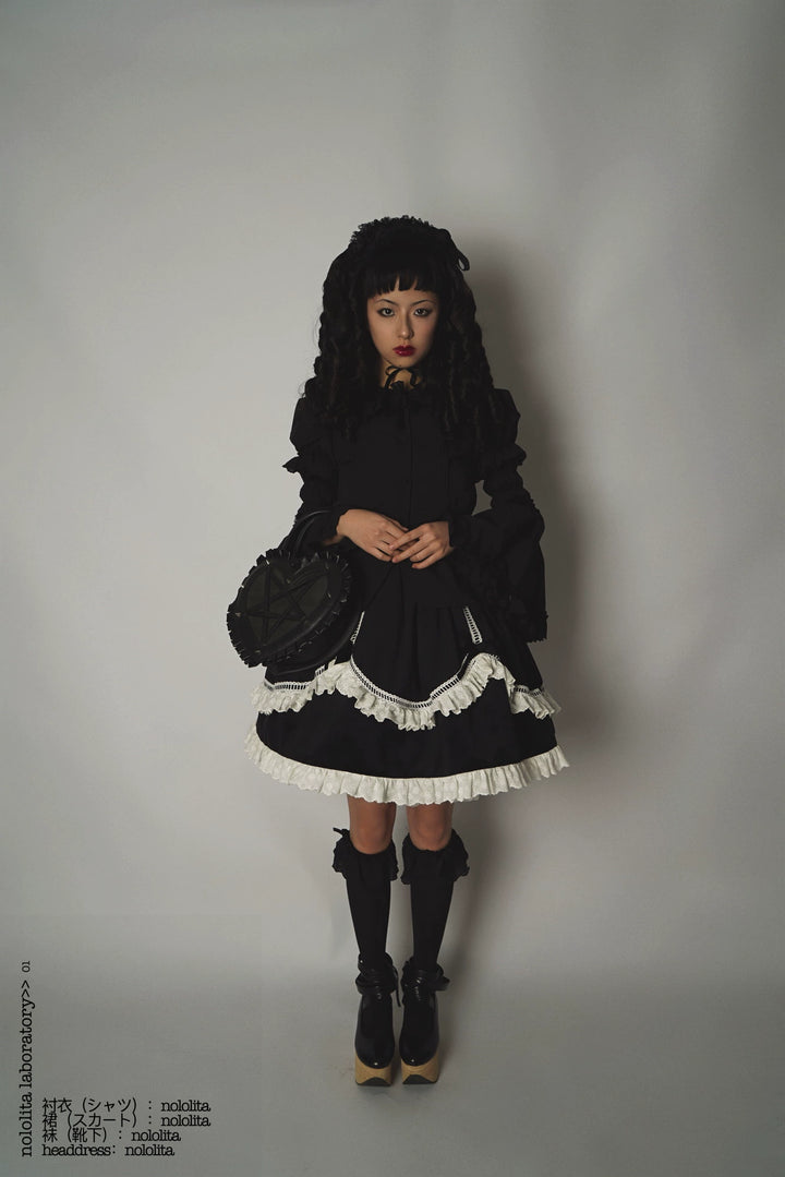 Nololita~Nightingale~Old School Lolita Shirt with Detachable Sleeves (L M S XL XS) 41944:719744