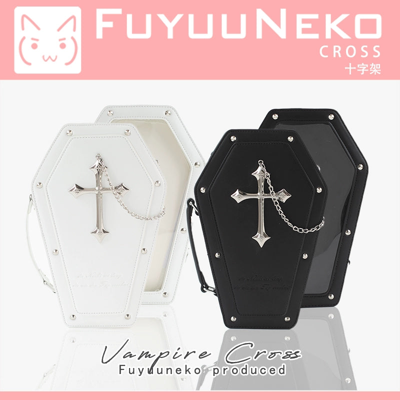 (BFM)FuyuuNeko~Gothic Lolita Bag Silver Moon Cross Coffin Ita Bag   
