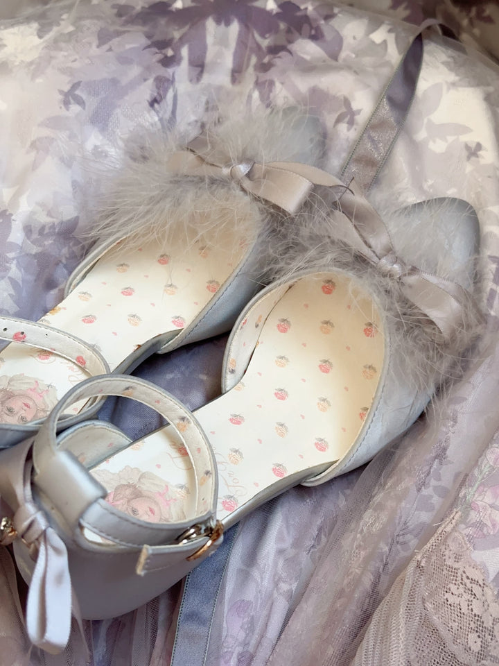 Pure Tea For Dream~Swan Lake~Sweet Lolita Shoes Satin Lolita Hight Heels 42090:726112