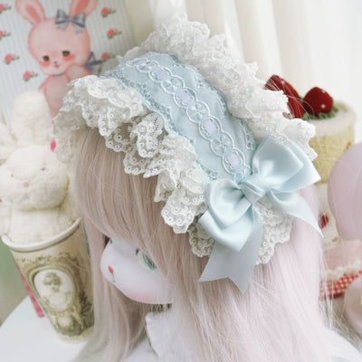 Creamy bubbles~Elegant Lolita Blue-white Hairband   