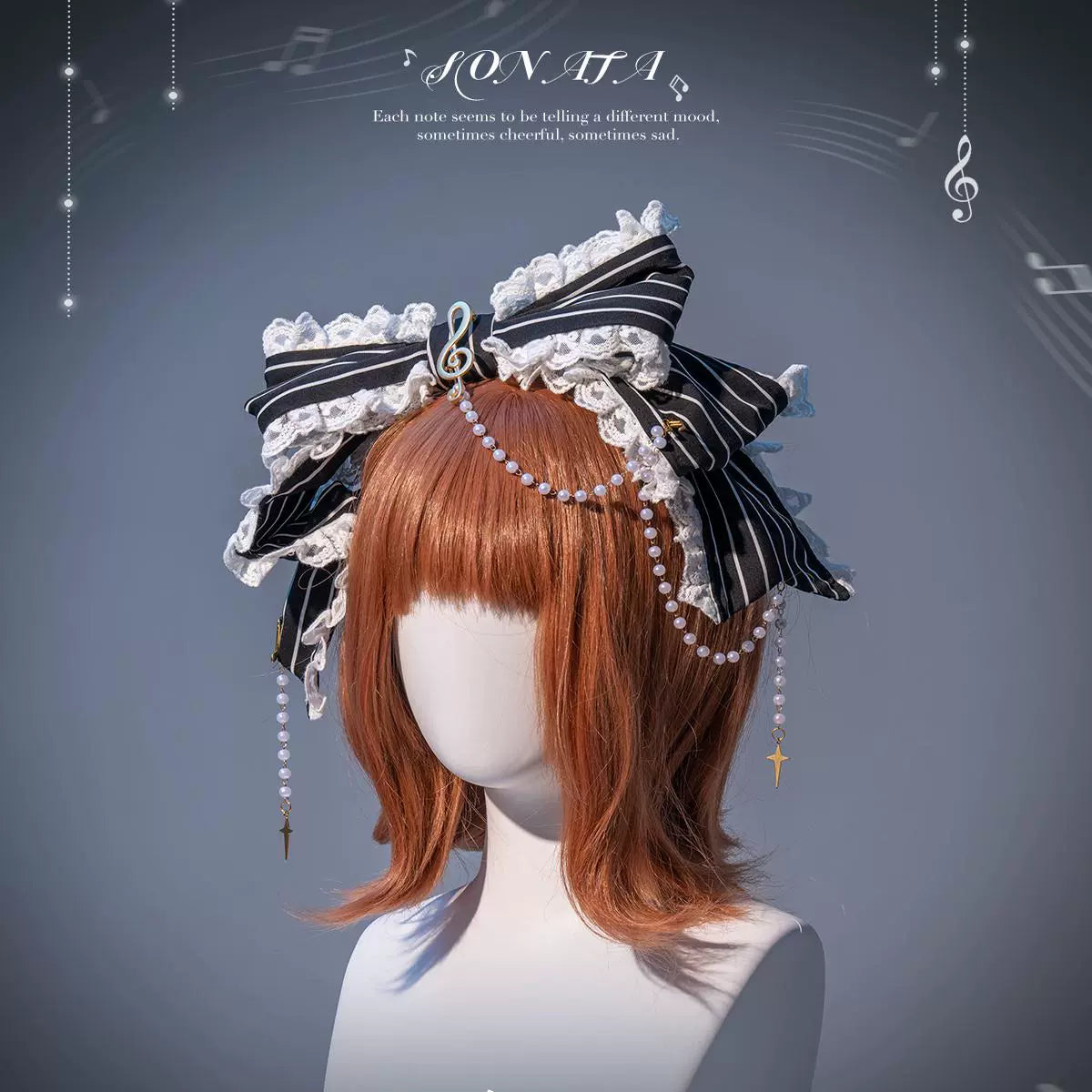 Forest Fluorescent Carps - Black and White Sonata - Ouji Lolita Vest Suit and Vintage Lolita OP Dress 42067:724804