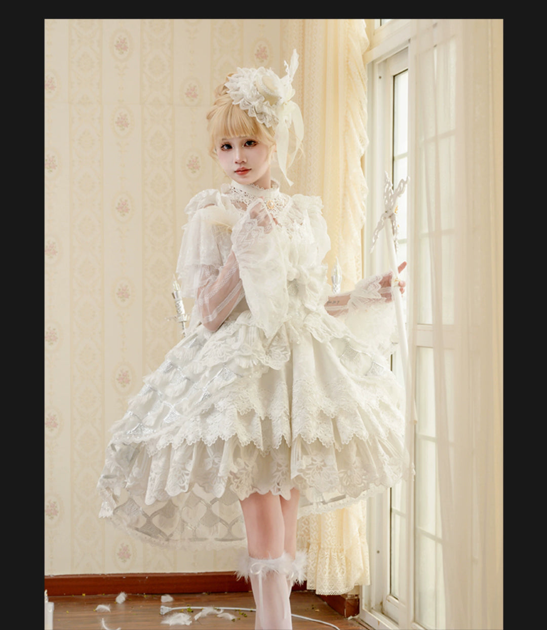 Mewroco~Peacock Feather~Sweet Wedding Lolita JSK Dress Set   