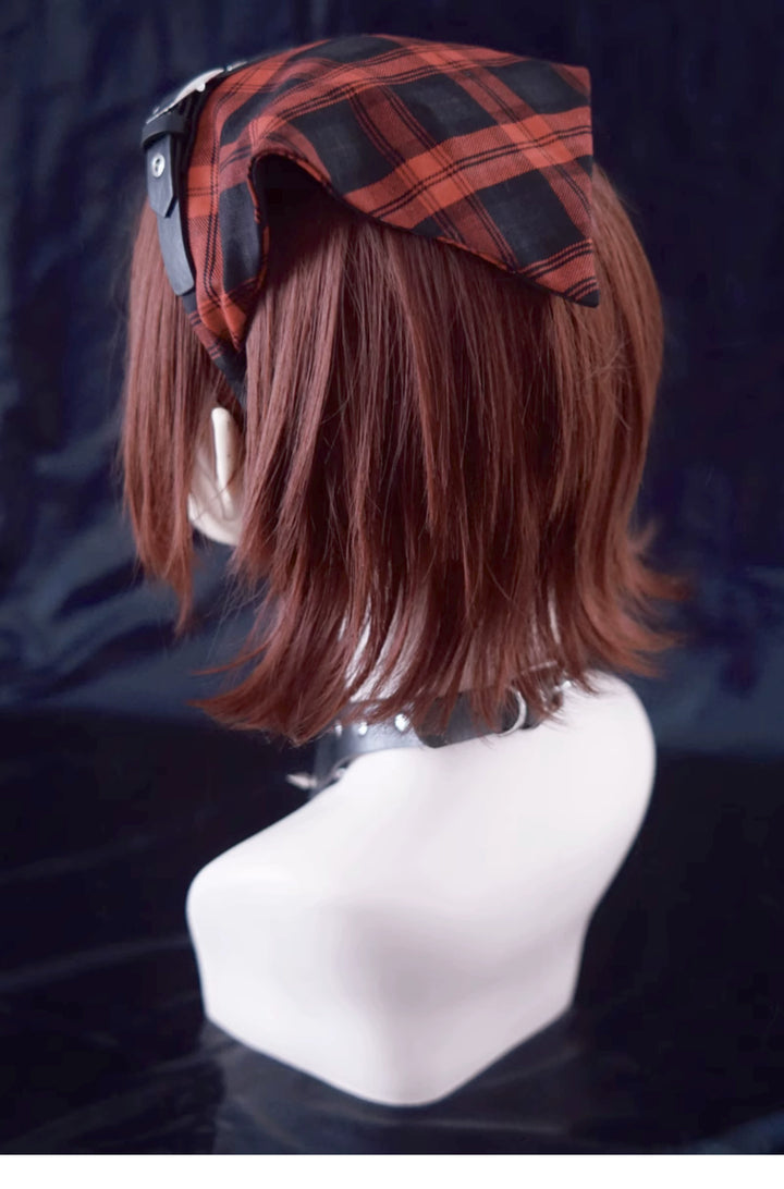 (Buy for me)Strange Sugar~Gothic Lolita Black-red Plaid Hairband   