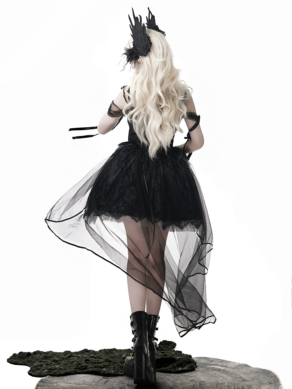 Your Princess - Star Swan Dream - Black Gothic Lolita JSK Dress, Swan Embroidery 43363:798597