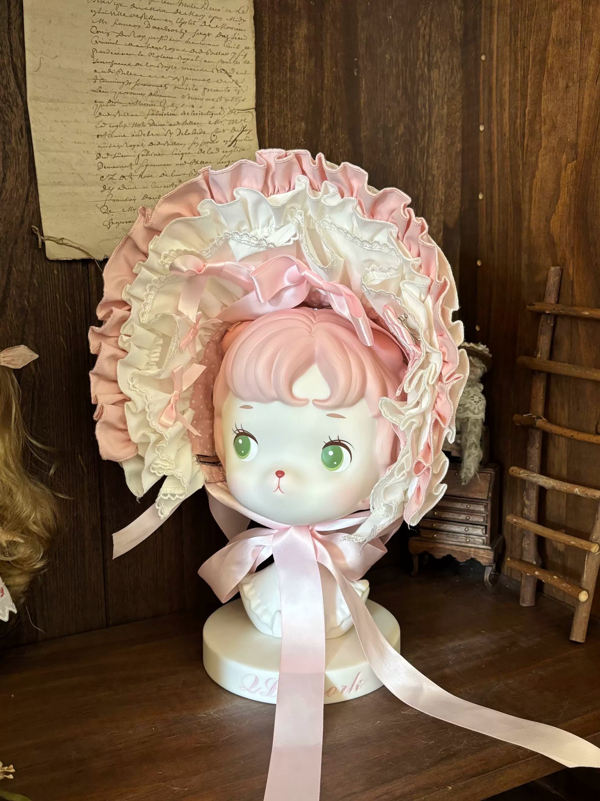 Cream Rosette Cake - Old School Lolita JSK Dress, Rose & Pearl Accents (L M S XL) 45769:861492
