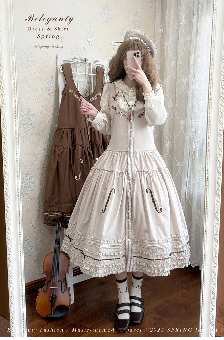 Beleganty~Song of Viola~Classic Lolita JSK Dress with Music-Inspired Violin Embroidery