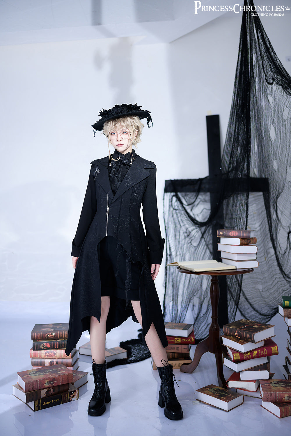 Princess Chronicles~Wind~Gothic Lolita handsome Black Long Vest   