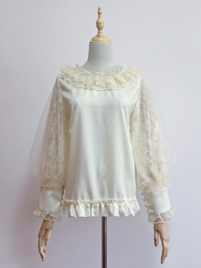 Airfreeing~Messiah~Elegant Lolita Shirt Double-layered Mutton Sleeve Blouse S apricot 