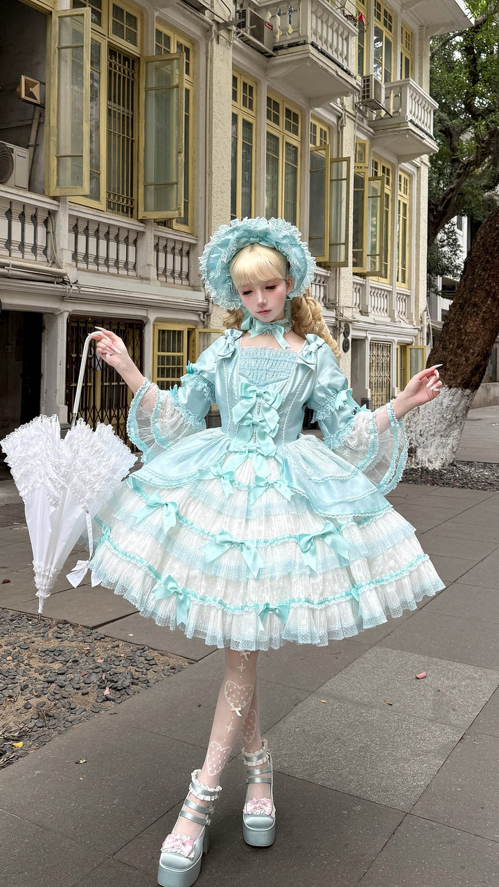 Pure Tea For Dream~Otome Fairy Tale~Sweet Lolita Shoes High Platform Satin Heels