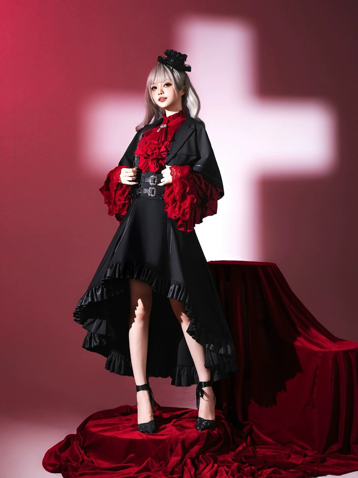 Every Page of The Poem - Night & Day Sonata - Ouji Lolita Princess Sleeve Shirt & Pants Set 44254:800331