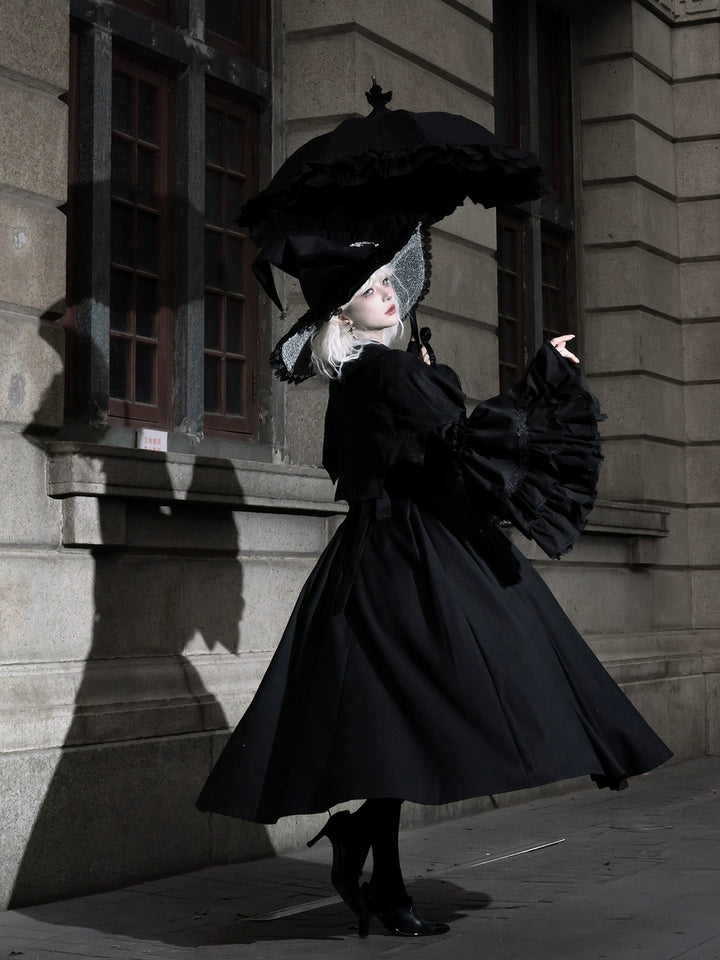 Muppet Mind Ben~Garden Witch~Gothic Lolita Dress Outfit Pointed Collar OP Batwing Cape 41414:772164