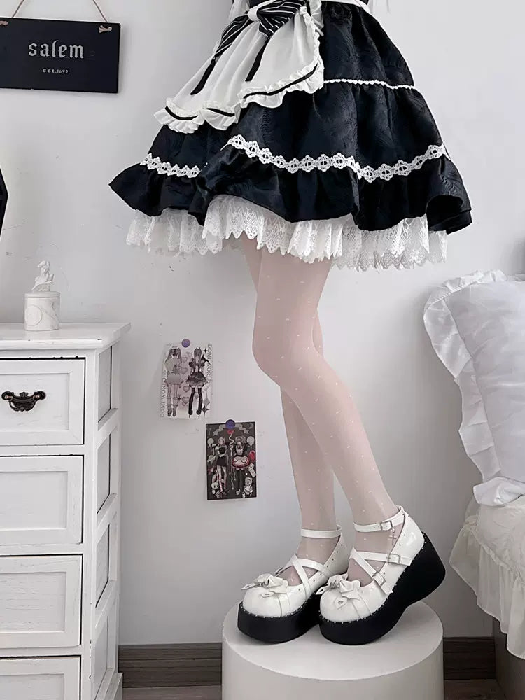 (BFM)Bondora~Devil Cross~Punk Lolita Shoes Cross High Platforms Shoes   