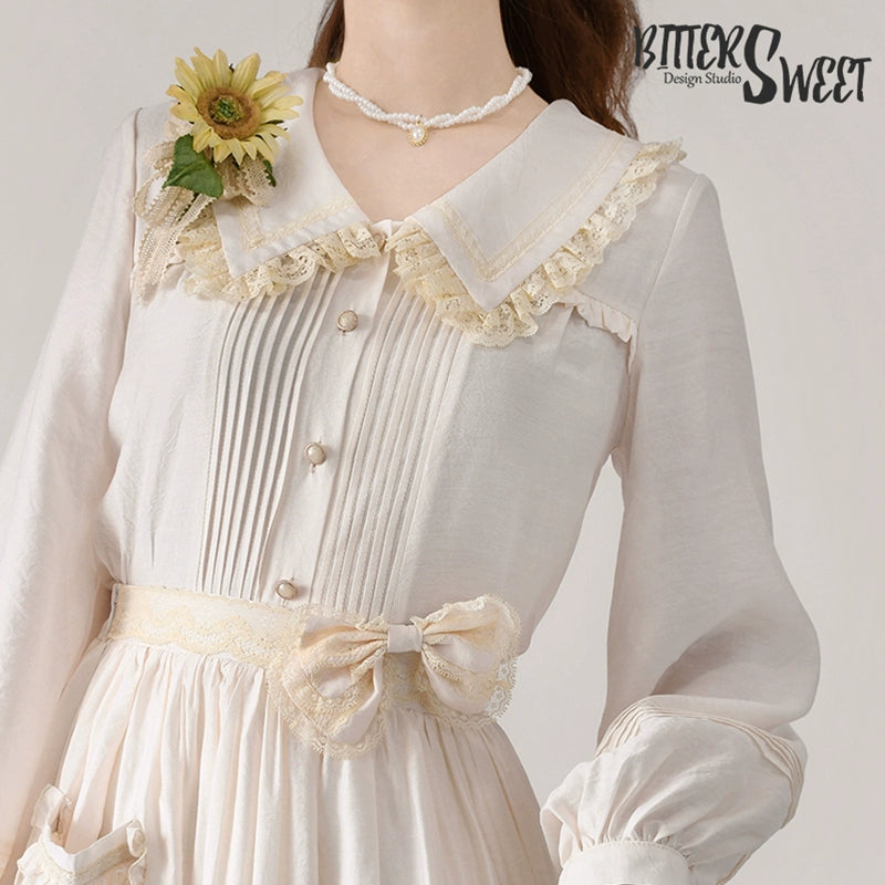 BitterSweet~Elegant Lolita Skirt Set V-neck Long Sleeve Shirt