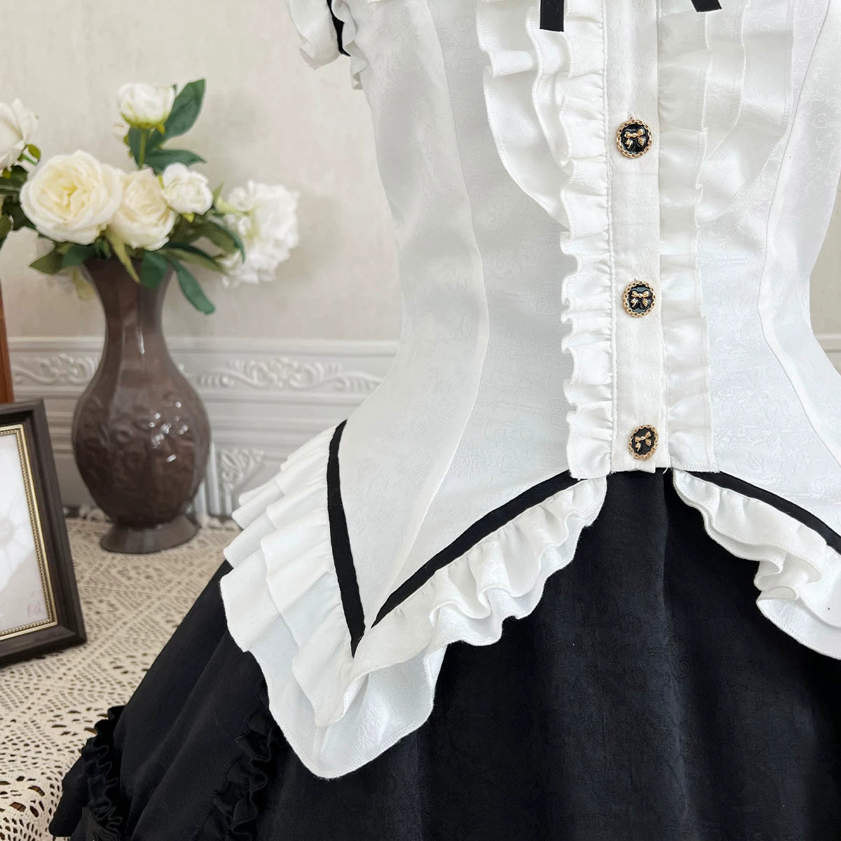 Miss Black Cat - Gothic Maid Lolita Skirt Set, Slim Fit 44962:829837