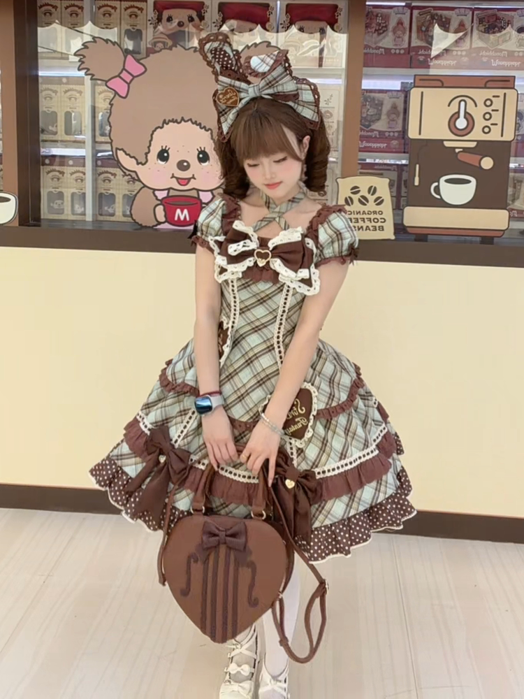Shibuya Sweetheart - Plus Size Old School Lolita Plaid JSK & OP Dress