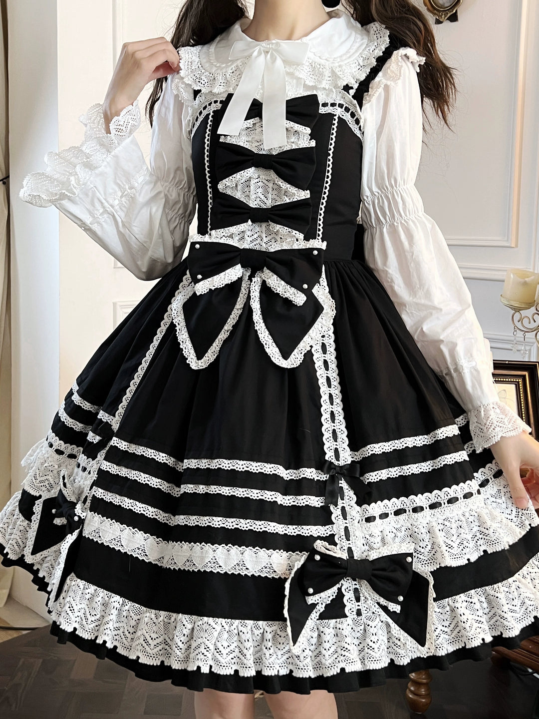 AerialCat~Layered Puffy~Old School Lolita JSK Cotton Vintage Cake Dress 41656:710318