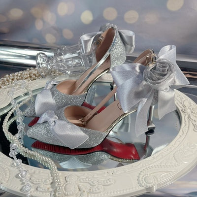 Sky Rabbit - Rose Oath - Large-sized Elegant Lolita High Heels 36 silver 5cm