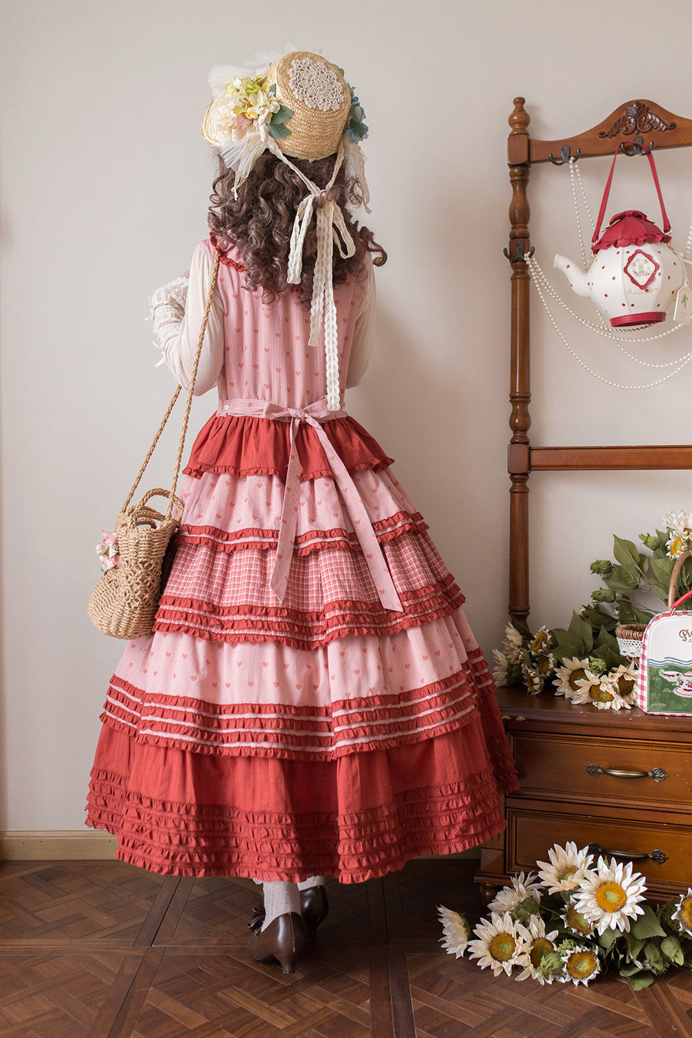 Miss Point~Garden Sunflower~Country Lolita JSK Five-Tiered Open Front Dress 42509:742460