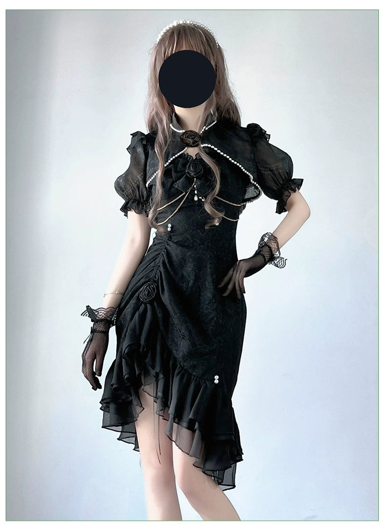 Melonshow - Chinese Style Lolita Dress - Camellia 2.0 Cheongsam Mermaid JSK
