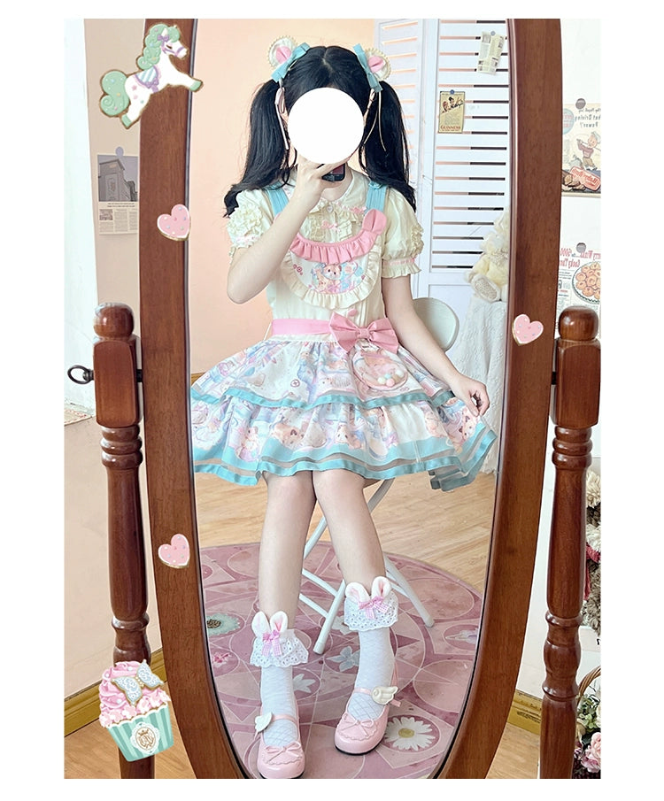 Mewroco~Sweet Lolita Dress Suit Salopette and Hoodied OP