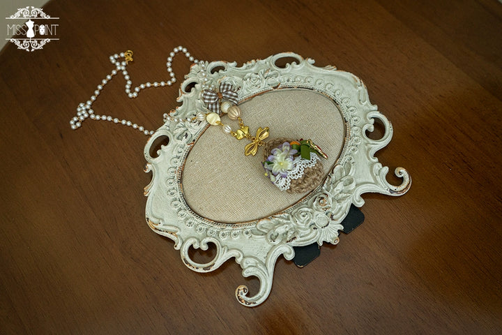 (Buyforme)Miss Point~ Forest Lolita Small Straw Hat Clip KC Accessory small flower basket necklace