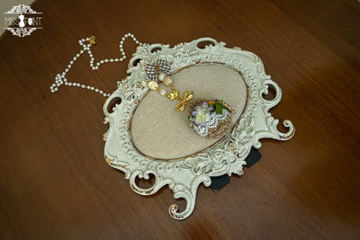 (Buyforme)Miss Point~ Forest Lolita Small Straw Hat Clip KC Accessory small flower basket necklace  