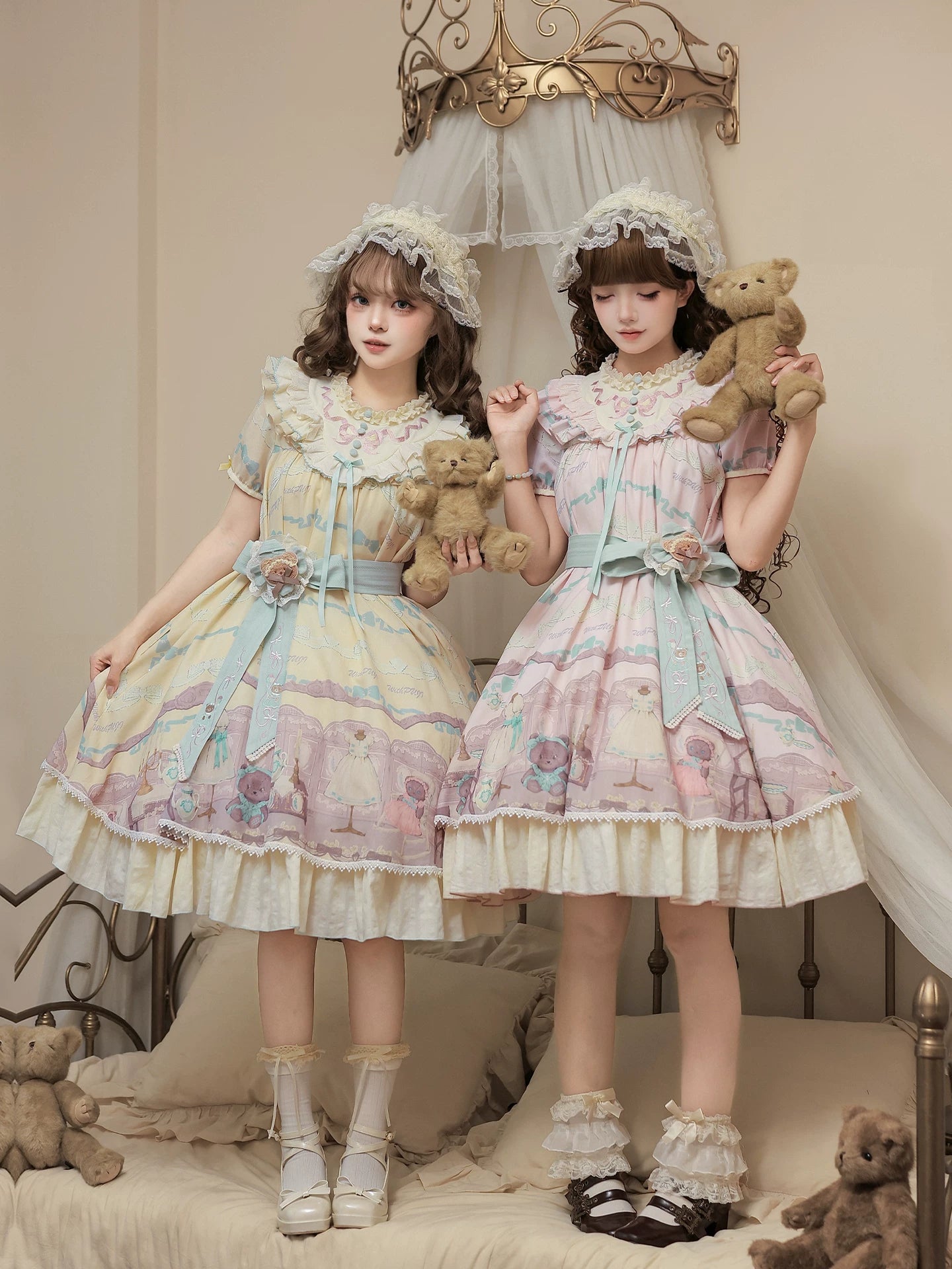 Brown Dollhouse SP - Kawaii Lolita Dollhouse Printed OP Dress with Embroidery 45551:855767