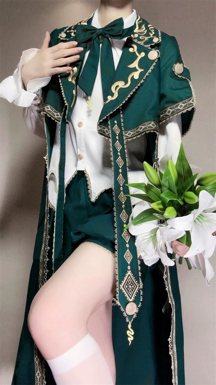 Letters from Unknown Star~Divine Envoy~Ouji Lolita Shorts Suit Military Lolita Coat and Shirt 41838:715630