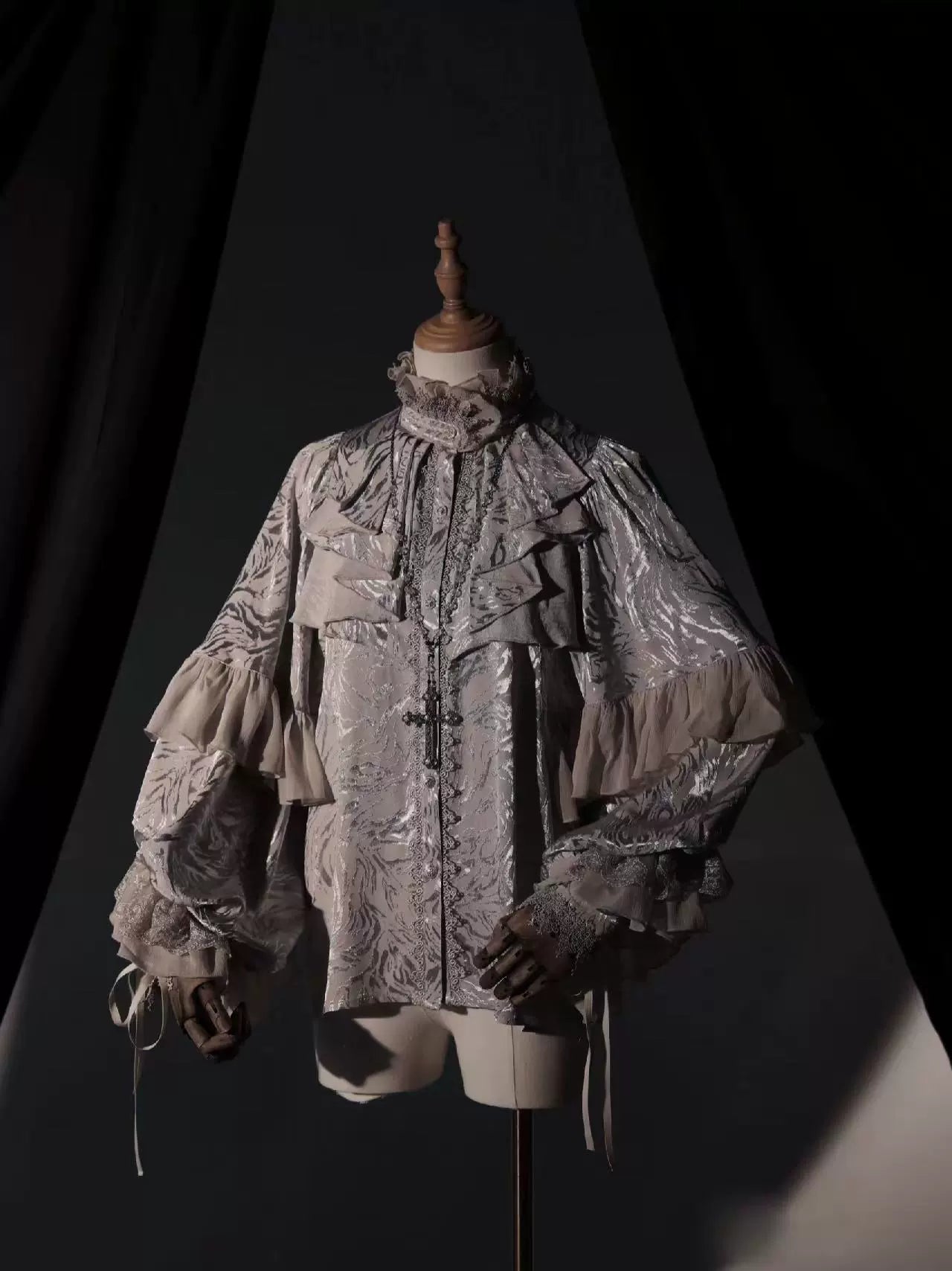ZJstory - Dragon Bone Cemetery - Gothic Lolita Long Sleeve Blouse S Moon silver blouse