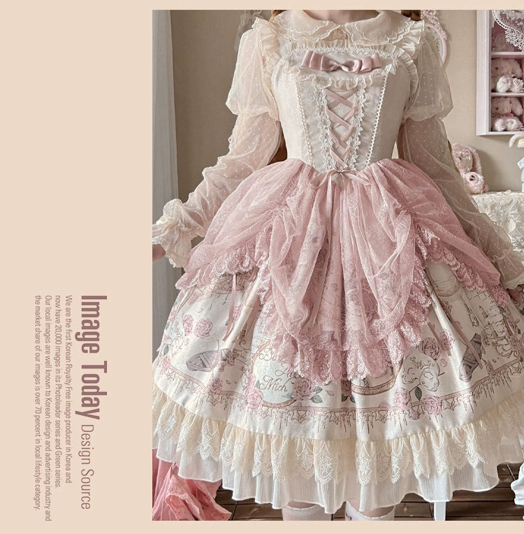 Sweet Date~Wedding Lolita Dress Bridal Elegant Retro JSK Daily Lolita Shirt   