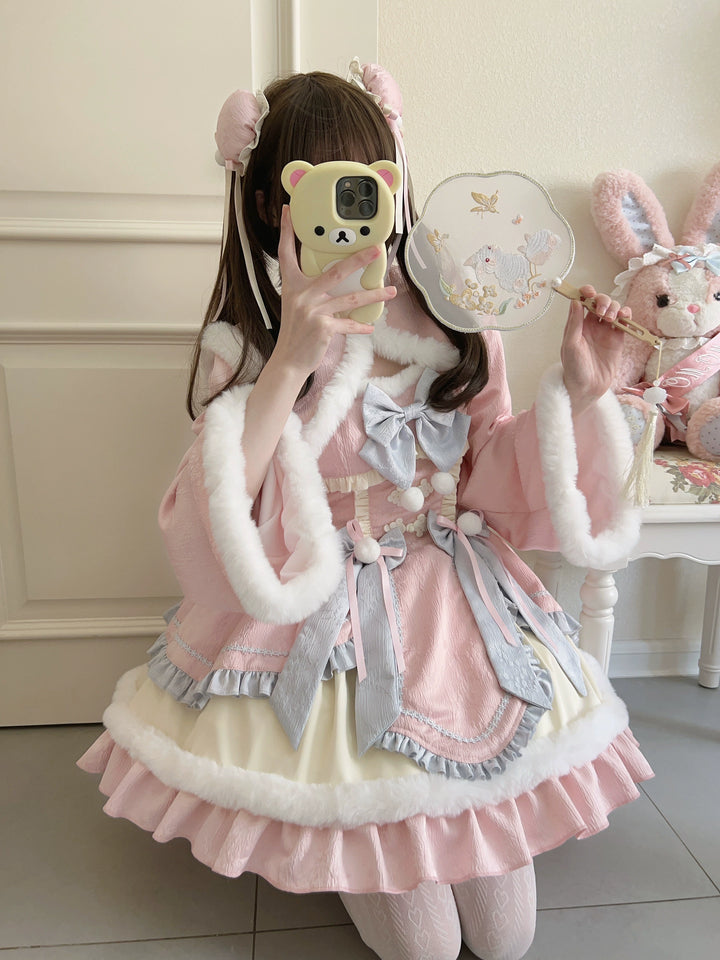 Sugar Girl~Taomian Meiyi~Winter Qi Lolita JSK Suit New Year Lolita Dress