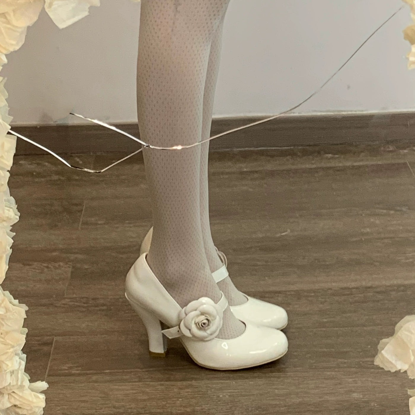 Bingo Lulu~Retro Sweet Lolita Shoes Mary Jane Lolita High Heels 34 White 