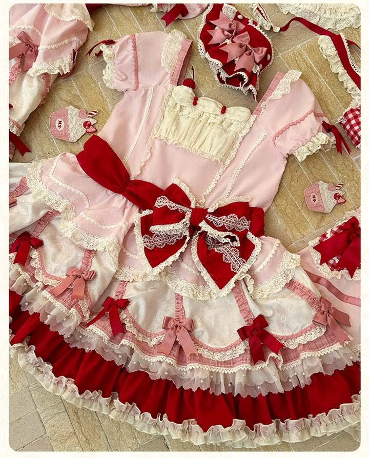 Mademoiselle Pearl~Cup Cake~Sweet Lolita OP Dress Kawaii Lolita JSK SK   