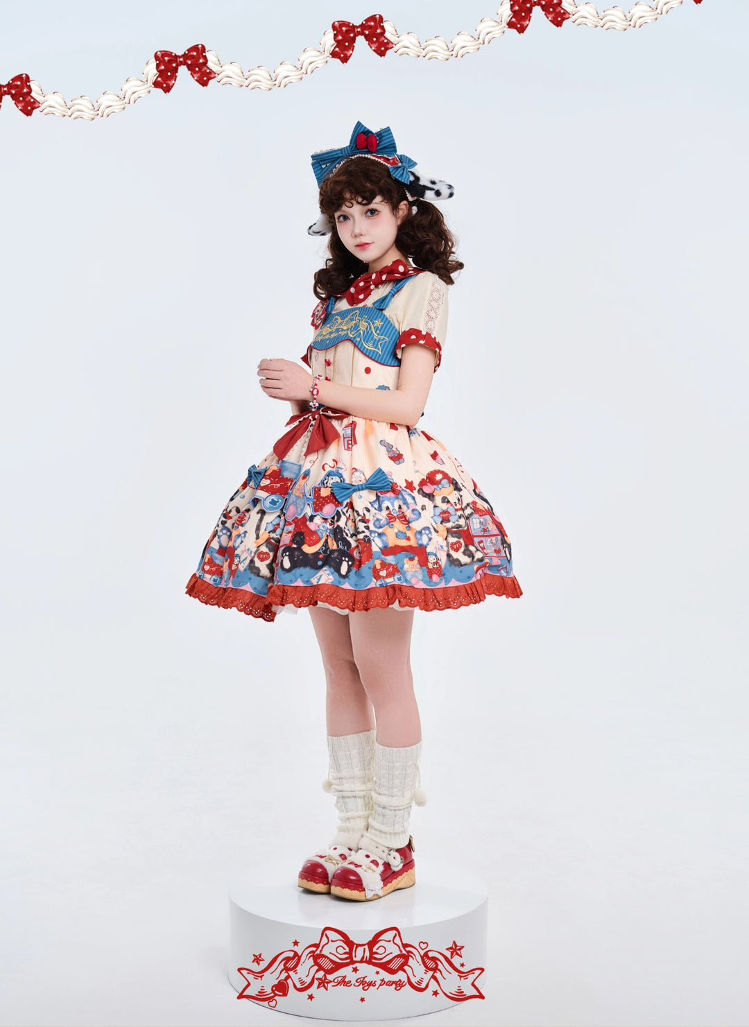 Star Fantasy~The Dogs Party~Kawaii Lolita Dress Set with JSK Salopette and Shirt