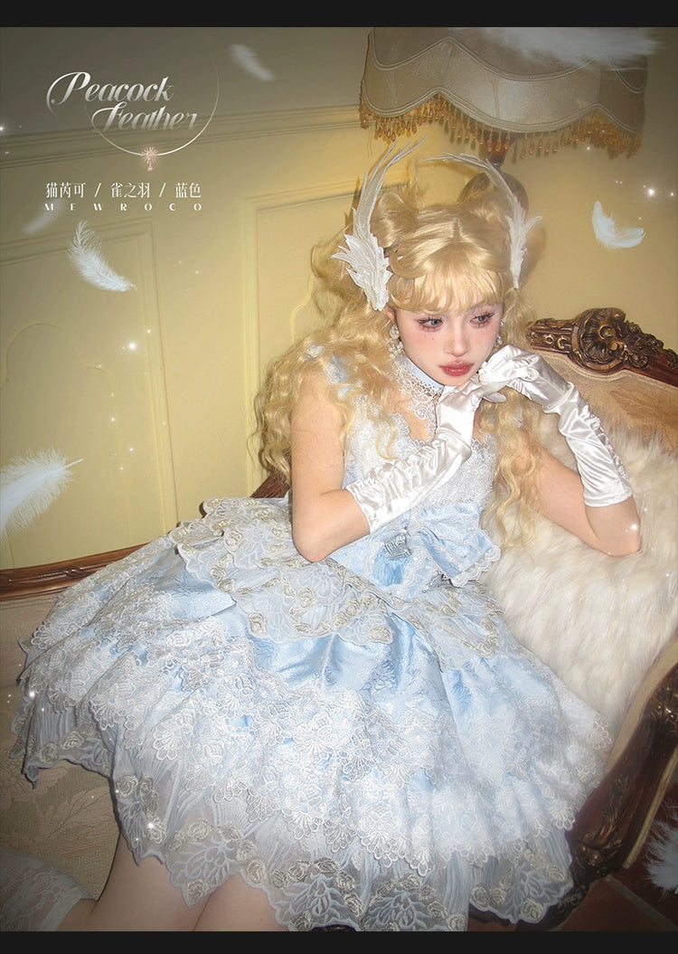 Mewroco~Peacock Feather~Sweet Wedding Lolita JSK Dress Set   