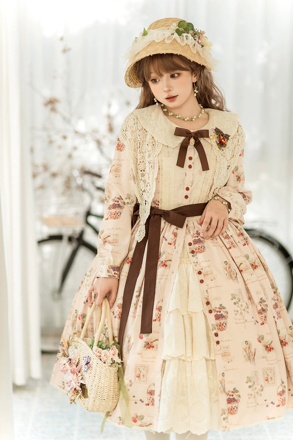 (Buyforme)Miss Point~Forest Lolita Lantern Sleeve OP Casual Dress 29482:341928