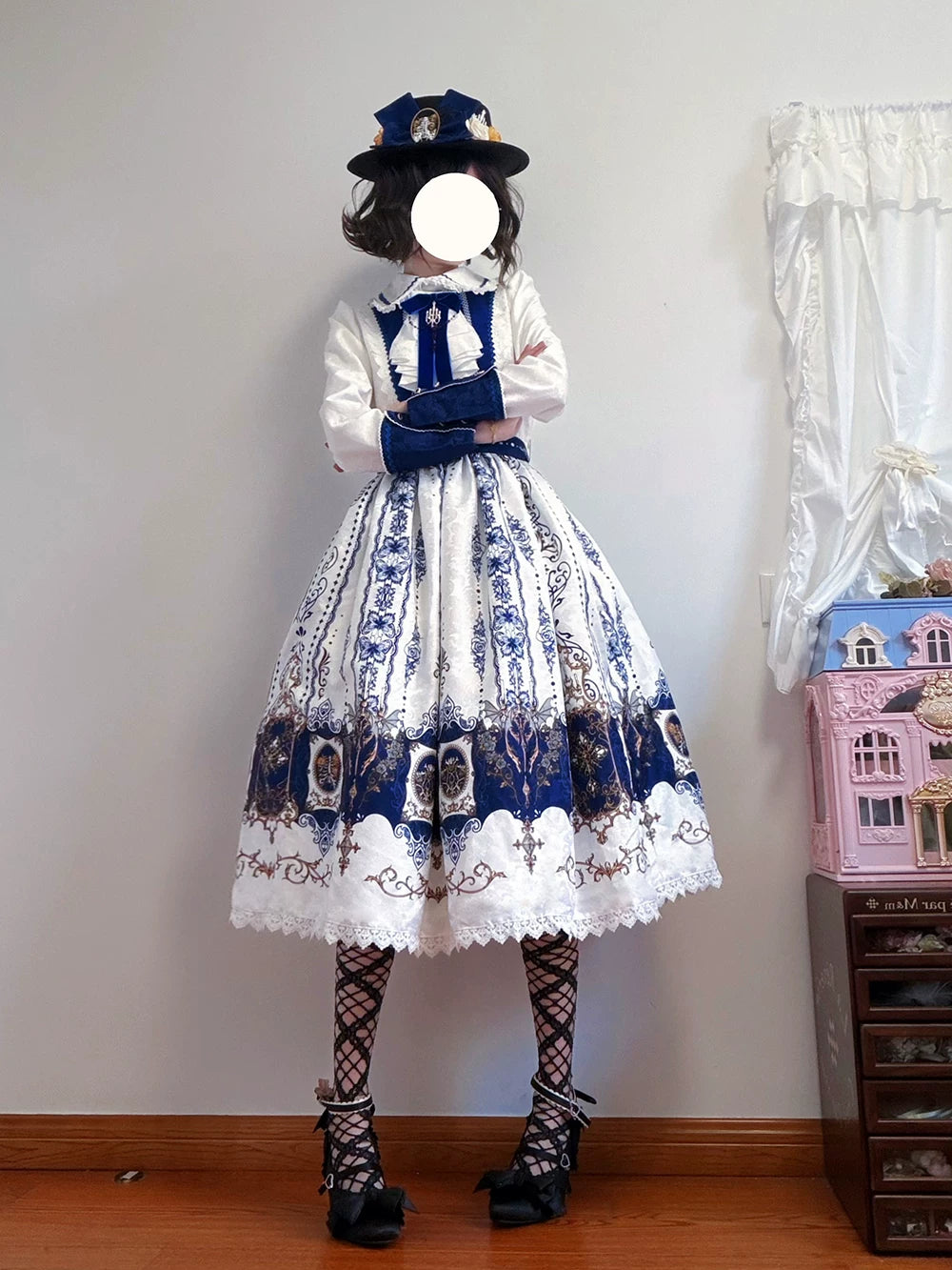 Blood Night Lantern - Jacquard Gothic Lolita Dress, Juliet Sleeve 44543:812314