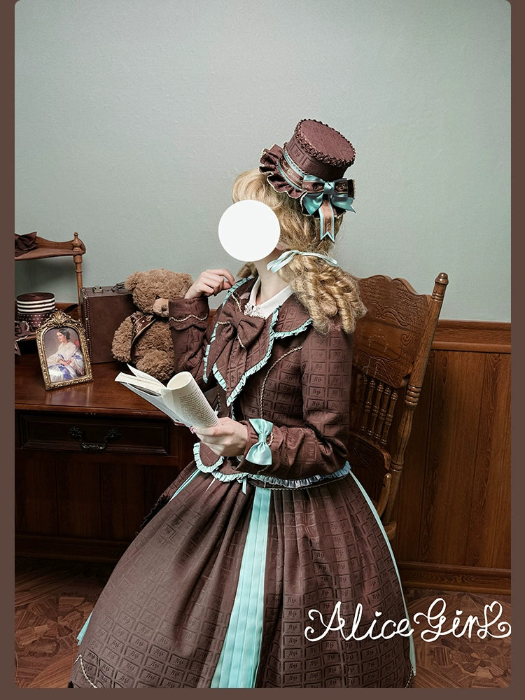 Alice Girl - Bear Chocolate Slab - Classic Lolita Slim Fit JSK & SK Dress 44309:804375