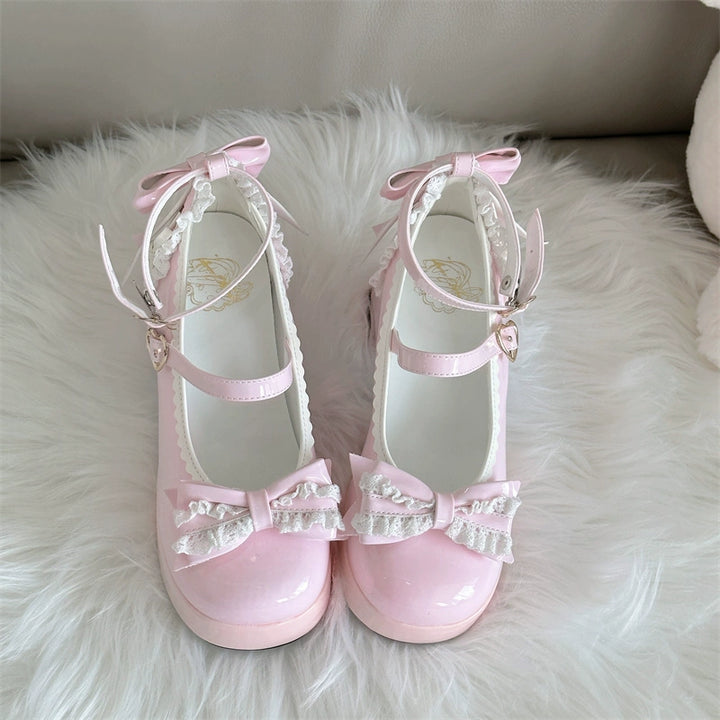 Jiangjiang Biscuit~Elegant Lolita High Heel Shoes Round Toe Low Cut