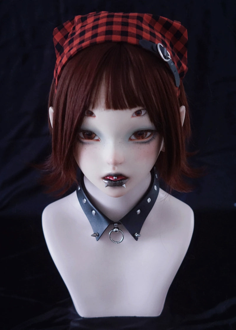Strange Sugar - Gothic Lolita Black-red Plaid Hairband