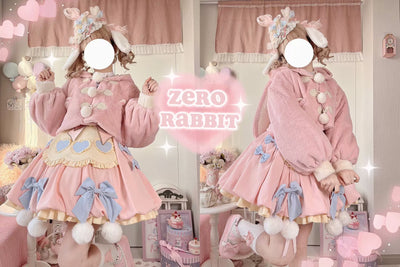 Cute Girl~Zero Card Rabbit~Kawaii Lolita OP Dress Long Sleeve Dress   