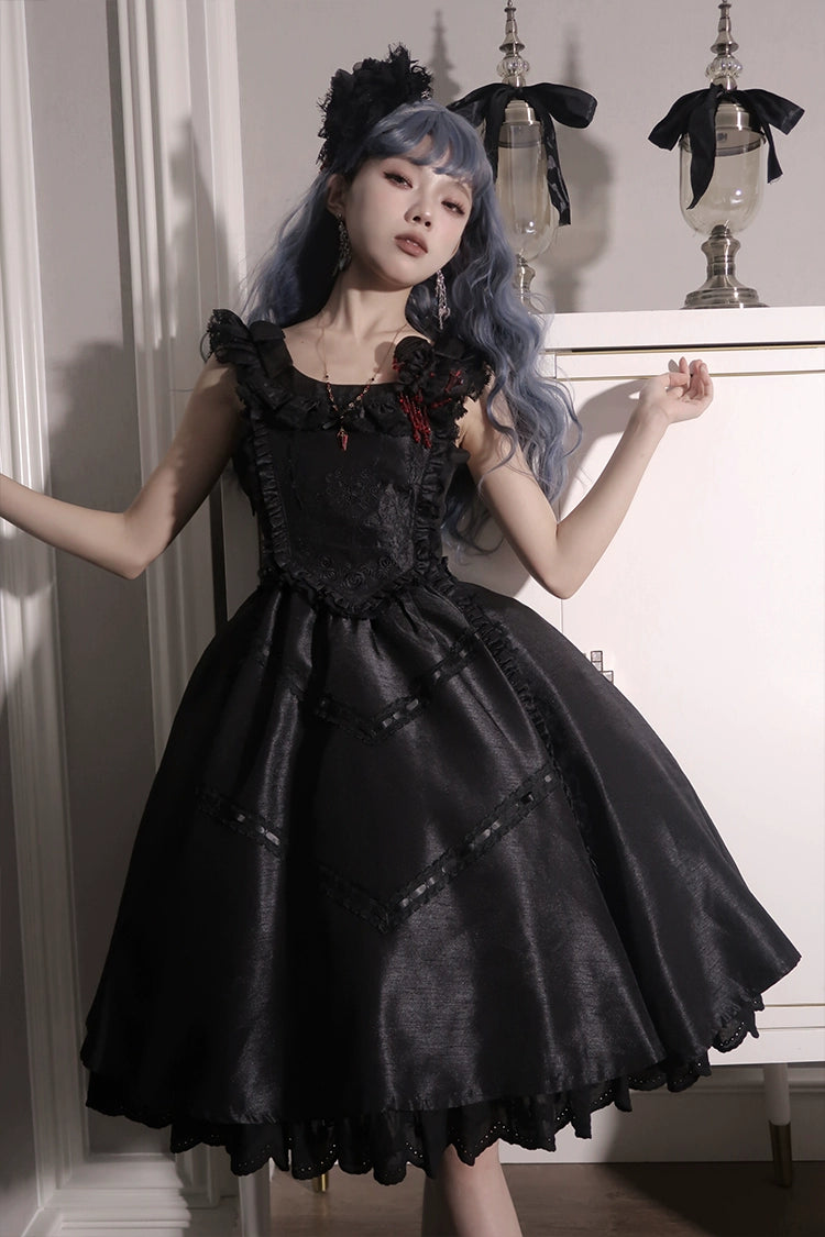 LittlePlum~Gothic lolita JSK Dress Solid Color   