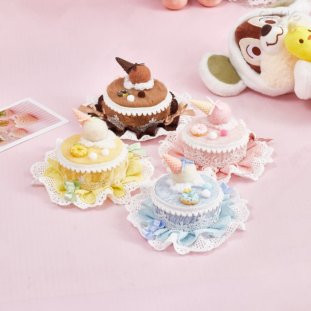 Handmade Sugar Time~Sweet Lolita Cake Hat Hair Accessory Chocolate Clip