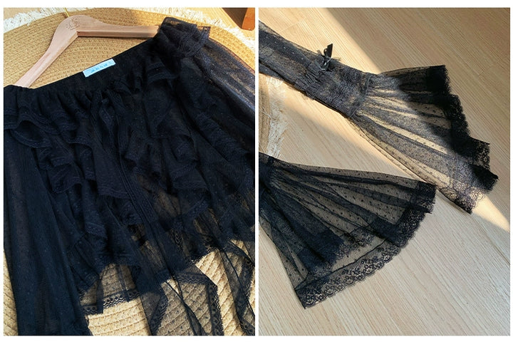 With PUJI~Letters and Poetry~Summer Classic Lolita Tulle Lace Bolero with Multi-Color