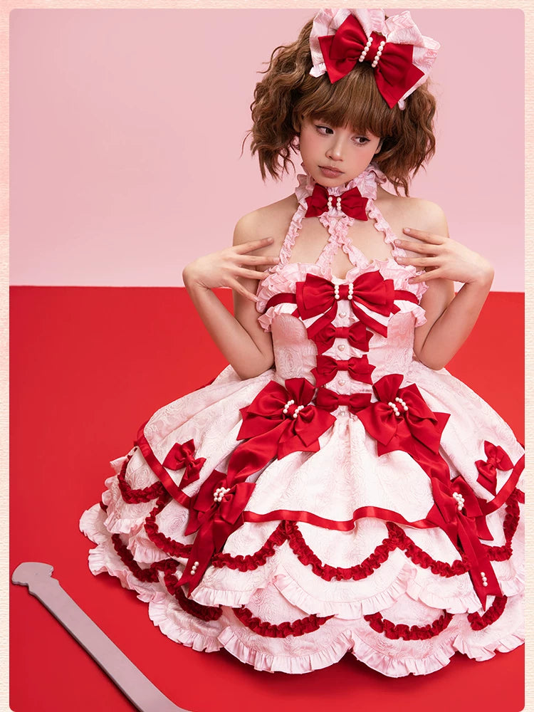 Sweetheart Petal - Sweet Lolita Petal Hem JSK Dress, Halter Neckline 44733:820716