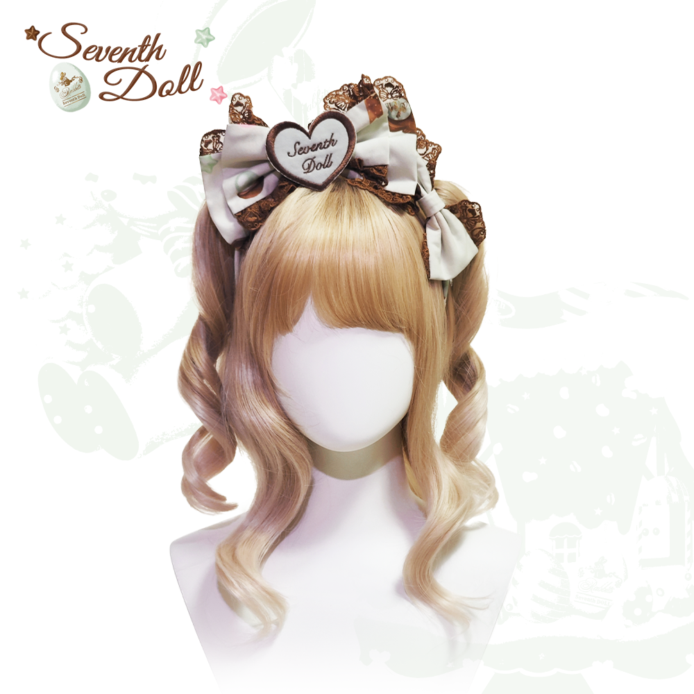 Chocolate Bunny - Printed Kawaii Lolita JSK, Short-sleeved Dress 44614:814887