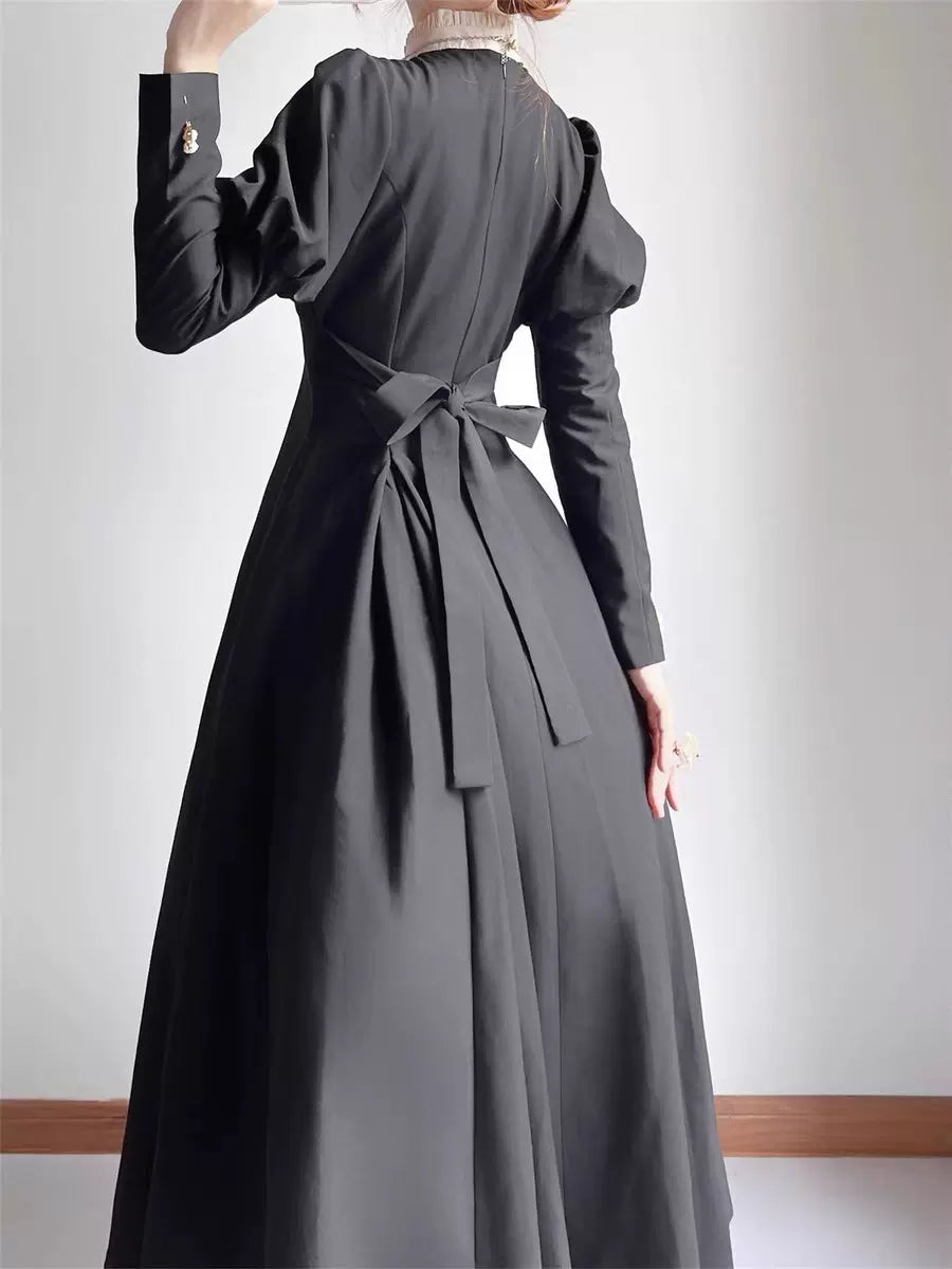 Wanqingyuan - Halloween Gothic Lolita OP Nun Style Long Sleeve Dress